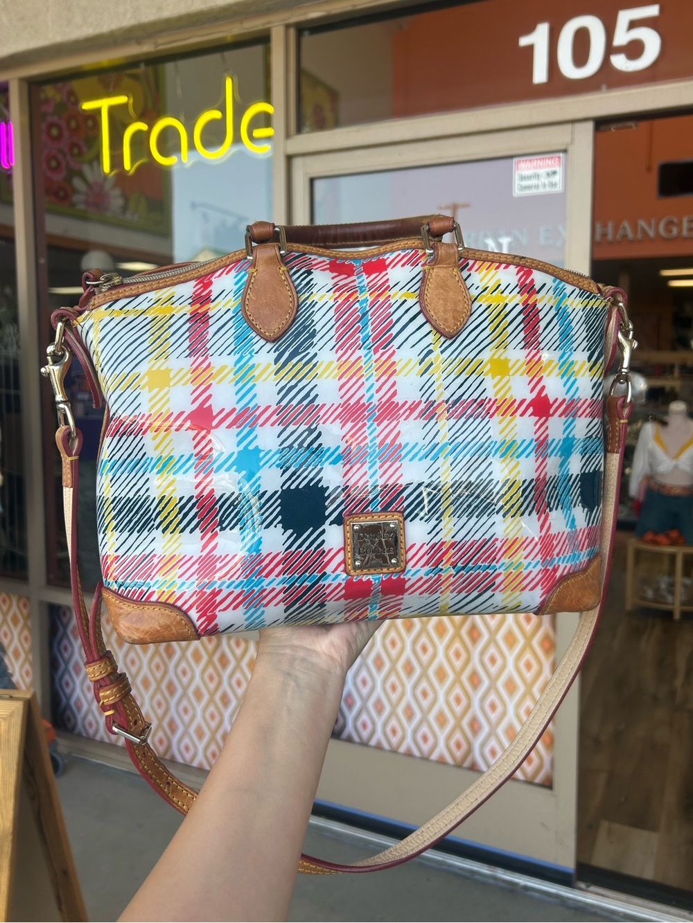 Dooney and Bourke Plaid Satchel